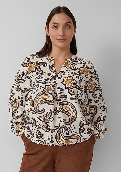 s.Oliver Langarmbluse Bluse Strukturierte Viskosemix-Bluse mit All-over-Pri günstig online kaufen