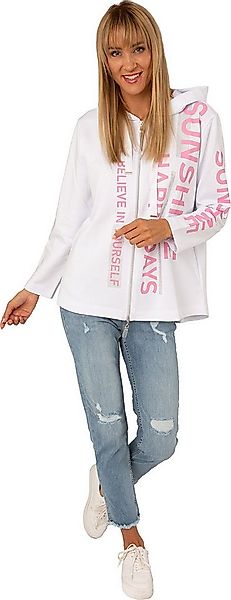 Estefania for woman Sweatjacke 190-9101 leichte Long Sweatjacke mit Schrift günstig online kaufen