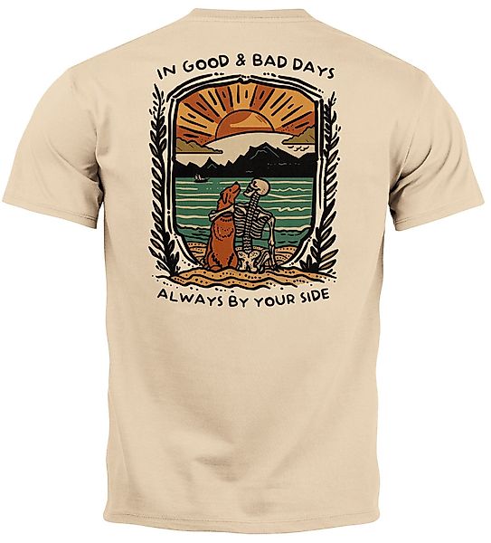 Neverless Print-Shirt Backprint TShirt Herren Hund günstig online kaufen