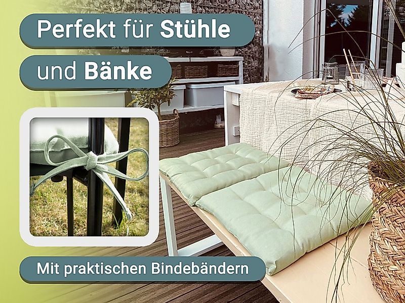 ZOLLNER Stuhlkissen, 40 x 40 x 3 cm, mit Bindebänder, für Indoor und Outdoo günstig online kaufen