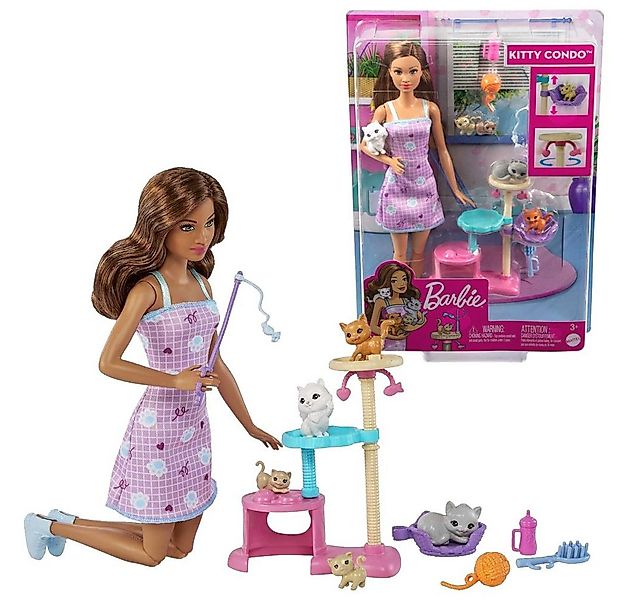 Barbie Anziehpuppe Kitty Condo Spiel-Set Barbie HHB70 Puppe mit Katzen Matt günstig online kaufen