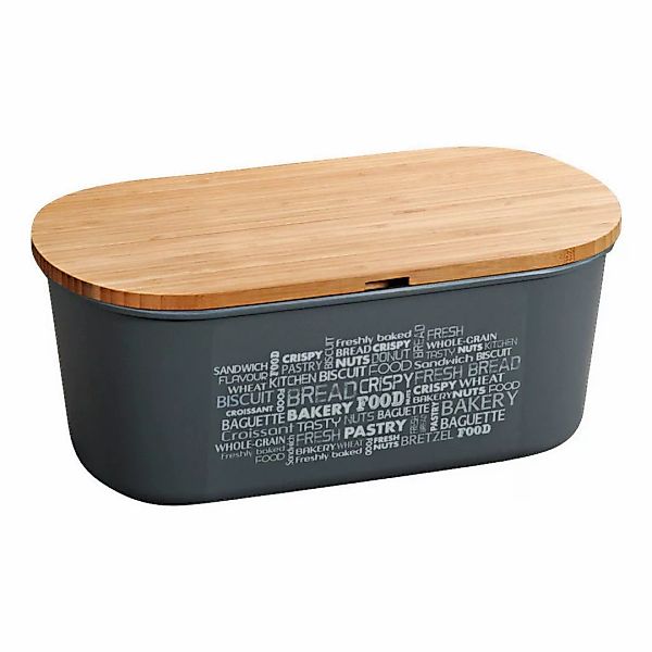 Kesper Brotbox grau Bambus B/H/L: ca. 18x14x34 cm günstig online kaufen