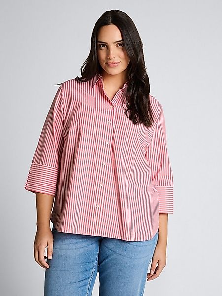 TOM TAILOR PLUS Langarmbluse Blusen & Shirts Plus Size - Hemdbluse mit Stre günstig online kaufen