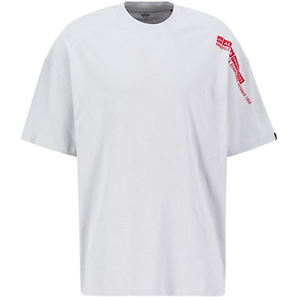 Alpha Industries  T-Shirts & Poloshirts Flock Logo T-Shirt - pastel grey günstig online kaufen