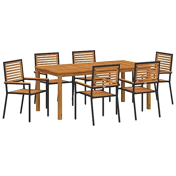 vidaXL Garten Essgruppe 7-Tlg Schwarz Poly Rattan 3365541 günstig online kaufen