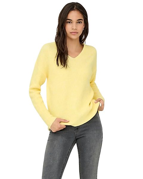 ONLY V-Ausschnitt-Pullover Weicher Strickpullover mit V-Ausschnitt günstig online kaufen