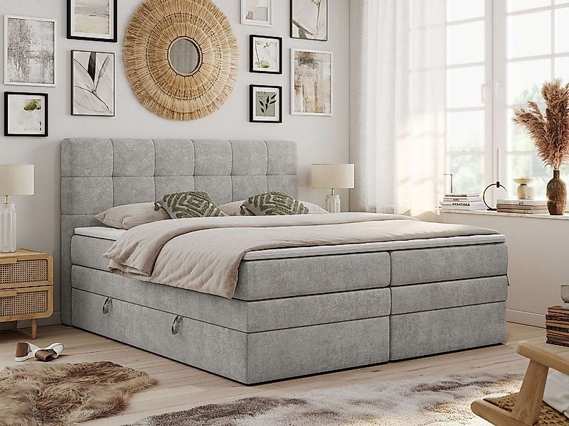 MKS MÖBEL Boxspringbett LUKA KING (King Doppelbett, Bonell Matratzen, Multi günstig online kaufen