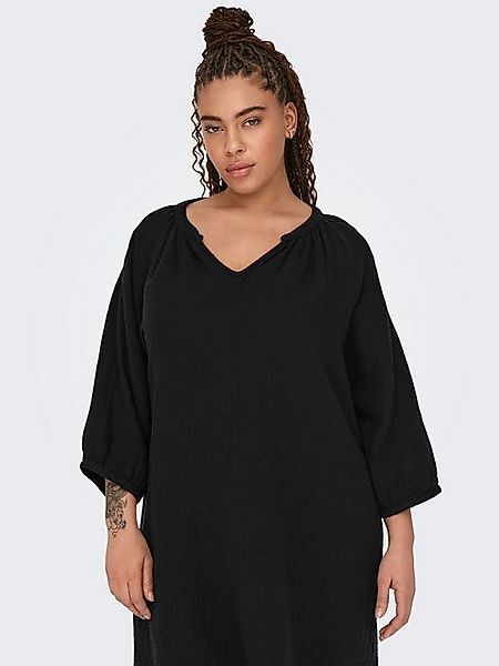 ONLY CARMAKOMA Shirtkleid Midi- V-Ausschnitt 3/4 Arm regular fit (lang) CAR günstig online kaufen