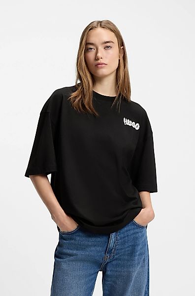 HUGO Blue T-Shirt "Nyrotee", Rundhalsausschnitt, loose fit, Logoprint günstig online kaufen