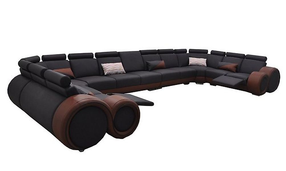 JVmoebel Ecksofa Couch Big Eck Sofa Leder Ecke Landschaft Polster Wohn U Fo günstig online kaufen