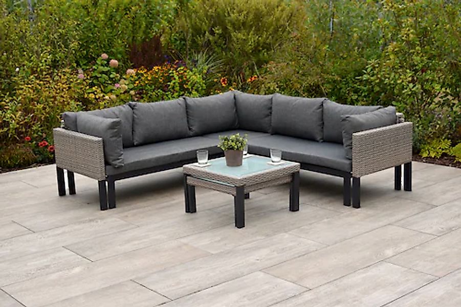 MERXX Garten-Essgruppe »Amantea« Set, 16 Stk. tlg. Eckbank, inkl. Sitz-und günstig online kaufen