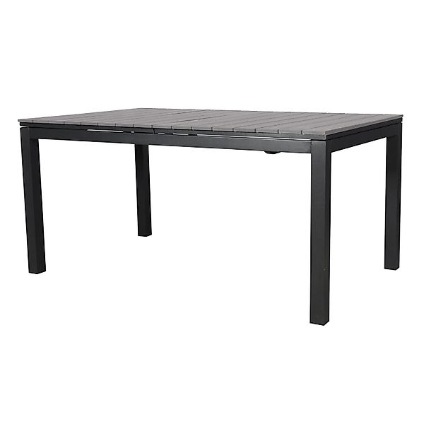 ebuy24 Dory Gartentisch mit  2 Zusatzplatten L 160x260 cm Schwarz Grau günstig online kaufen