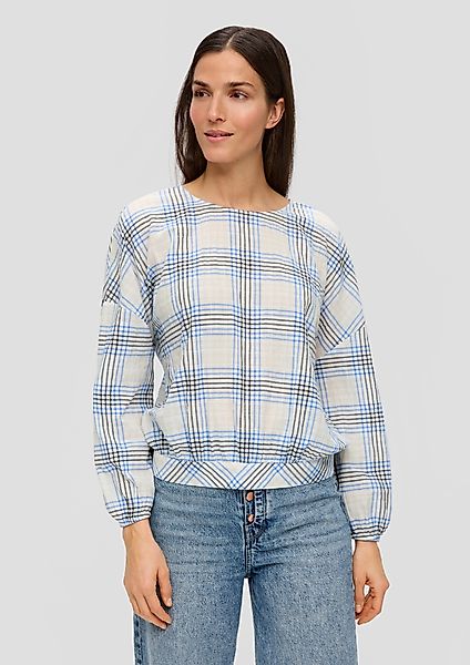 s.Oliver Langarmbluse Bluse mit All-over-Print Bindegürtel günstig online kaufen