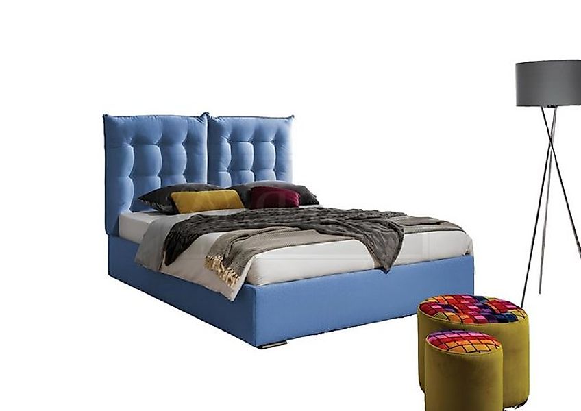 Xlmoebel Bett Modernes Luxushotel-Schlafzimmer mit blauem Bettgestell und P günstig online kaufen