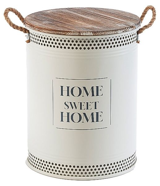 Kobolo Wäschekorb Aufbewahrungskorb HOME aus Metall und Holz mit Deckel und günstig online kaufen