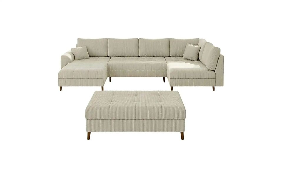 S-STYLE Wohnlandschaft mit Hocker  Maya ¦ beige ¦ Maße (cm): B: 310 H: 81 P günstig online kaufen