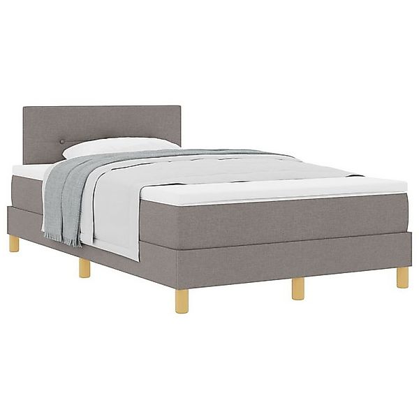 vidaXL Bett Boxspringbett mit Matratze Taupe 120x190 cm Stoff (1-tlg) günstig online kaufen