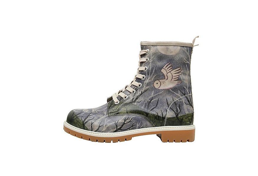 DOGO Long Boots Schnürstiefel The Night Is Dark Damen Stiefeletten, Schnürb günstig online kaufen
