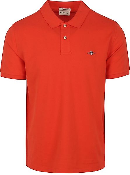 Gant Shield Piqué Poloshirt Rot - Größe M günstig online kaufen
