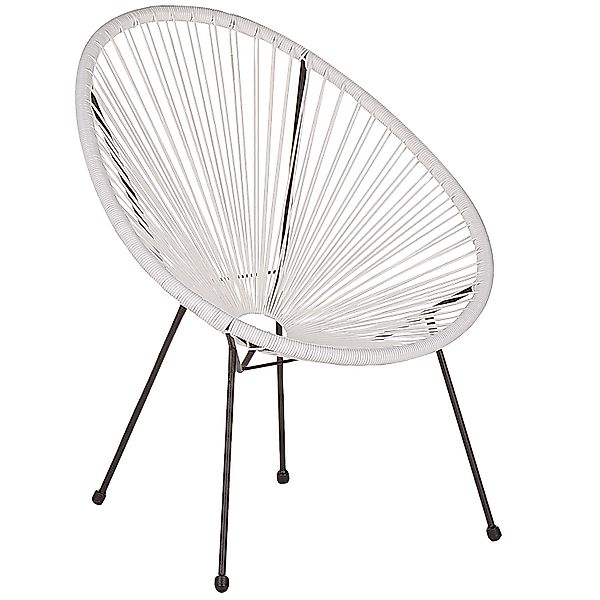 Beliani Cocktailsessel Weiss Schwarz 90x70x87 günstig online kaufen