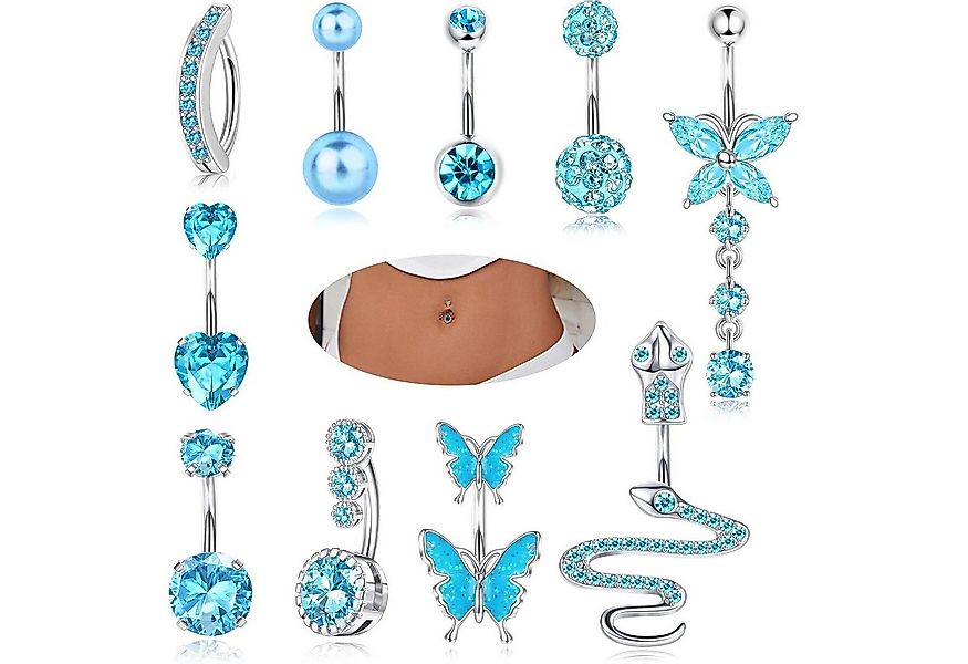 YADOCA Bauchnabelpiercing-Set 10Pcs 14G Bauchnabelpiercing Damen Chirurgens günstig online kaufen