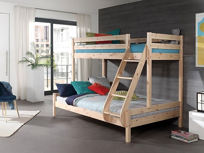Vipack Etagenbett "Martin, 2 Liegeflächen 140 u. 90/200, Kiefer massiv, Mad günstig online kaufen