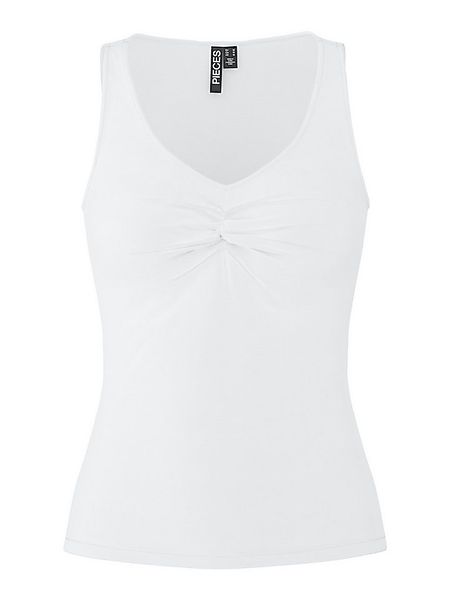 pieces V-Shirt PCMALIVA SL V-NECK TOP JRS NOOS BC mit Raffung im Brustberei günstig online kaufen
