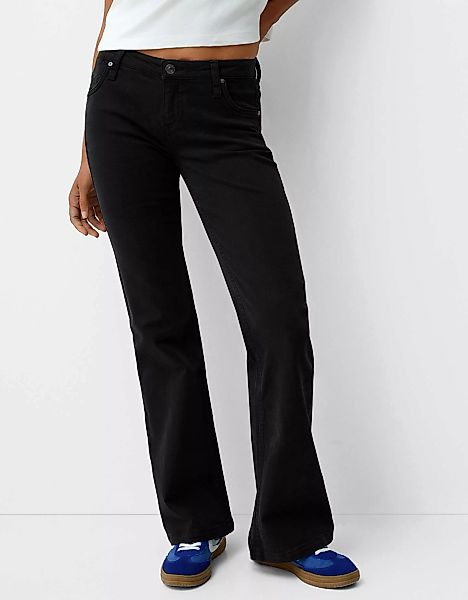 Bershka Schlaghose Aus Twill Damen 38 Schwarz günstig online kaufen