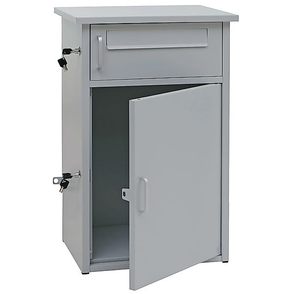 PROREGAL Paketkasten Mit 2 Fächern HxBxT 78x49x38cm Stahl Grau Paketbox Pak günstig online kaufen