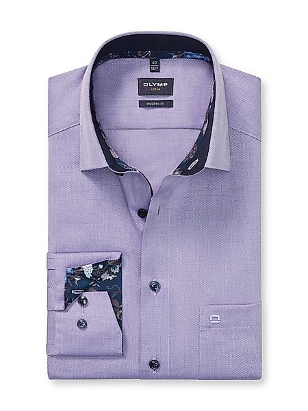 OLYMP Langarmhemd Olymp Hemd Luxor modern fit - viola (1-tlg) günstig online kaufen