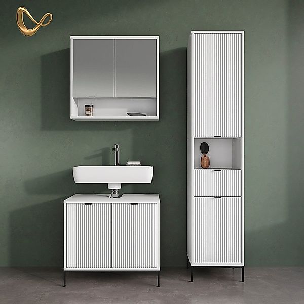 Livinity® Waschbeckenunterschrank ATERNO, Weiß, 70 x günstig online kaufen