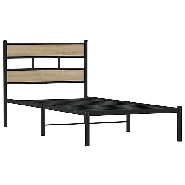 vidaXL Bett Metallbett ohne Matratze Sonoma-Eiche 90x200 cm günstig online kaufen