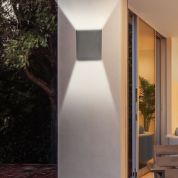 Outsunny Wandleuchte Außen LED Gartenlampe 3000K warmweiß verstellbarer Leu günstig online kaufen