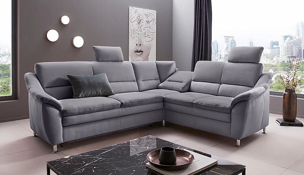 Home affaire Ecksofa "Cardoso L-Form" Federkern, wahlweise mit Bett, Schubk günstig online kaufen