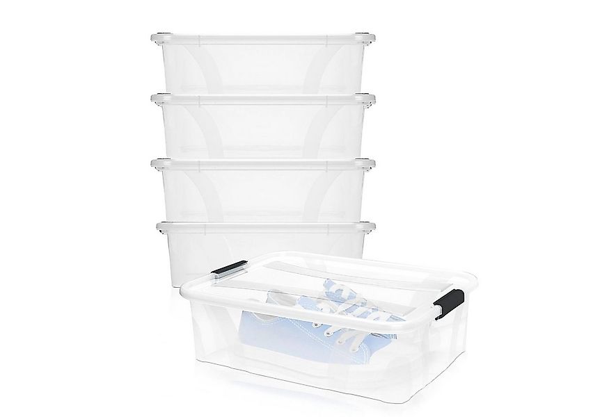 BigDean Aufbewahrungsbox 4x Stapelbox mit Deckel 7L + Clipverschluss Ordnun günstig online kaufen