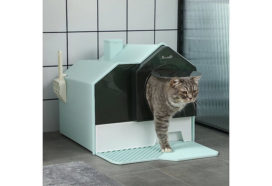 PawHut Katzentoilette Katzenklo mit Bodenwanne, Schaufel, Filter, Toilette günstig online kaufen