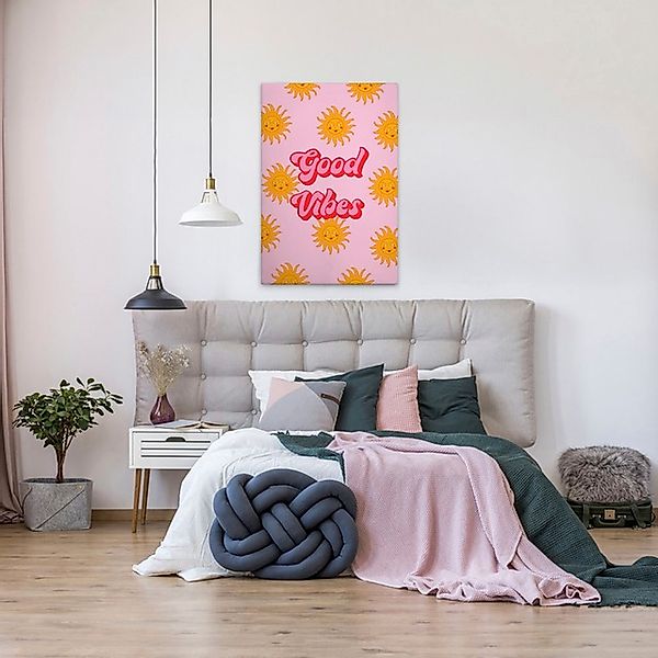 A.S. Création Leinwandbild "Good Vibes - Wandbild Rosa Pink Rot Keilrahmen günstig online kaufen