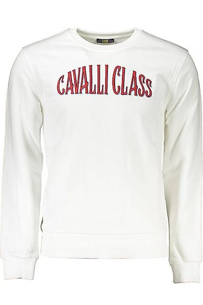 Cavalli Class Sweatshirt Herren-Sweatshirt Weiß: Angeraut, Stickerei günstig online kaufen