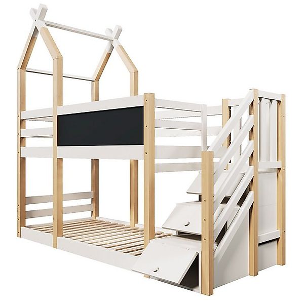 Rutaqian Kinderbett Etagenbett 90×200, Kinderbett Baumhaus Design, mit Raus günstig online kaufen