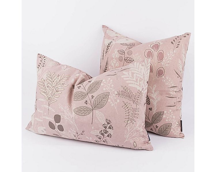 SCHÖNER LEBEN. Dekokissen Kissenhülle Soft Calming Leaves rosa div. Größen günstig online kaufen