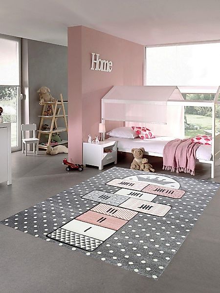 Carpetia Kinderteppich Teppich Kinderzimmer Hüpfspiel Muster günstig online kaufen