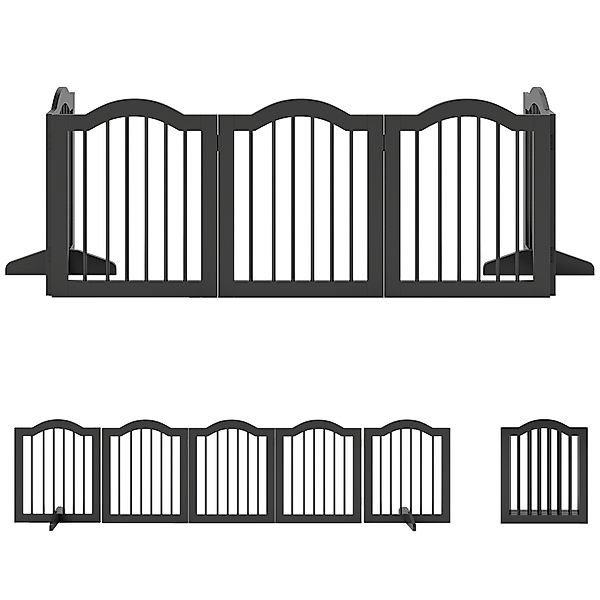 PawHut Absperrgitter Hund Freistehendes Schutzgitter mit Füßen 261,5 x 61 c günstig online kaufen