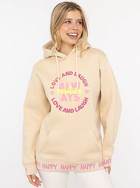 Zwillingsherz Hoodie "Always Positive" Kapuze, Stickerei, Fronttasche, Bünd günstig online kaufen