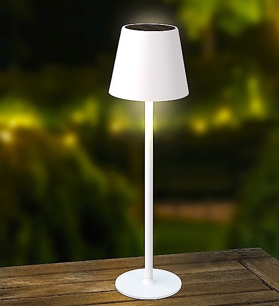 Solar Tischleuchte Outdoor Dimmbar Weiß USB Kalt u. Warmweiß Touch Innen Au günstig online kaufen