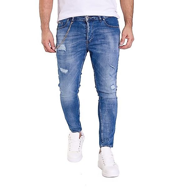 Denim Distriqt Skinny-fit-Jeans Destroyed Herren Jeans Skinny Fit Blau 1614 günstig online kaufen
