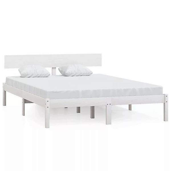 Vidaxl Massivholzbett Weiß Kiefer 135x190 Cm Uk Double günstig online kaufen