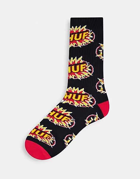HUF – TNT – Socken in Schwarz mit Logo günstig online kaufen
