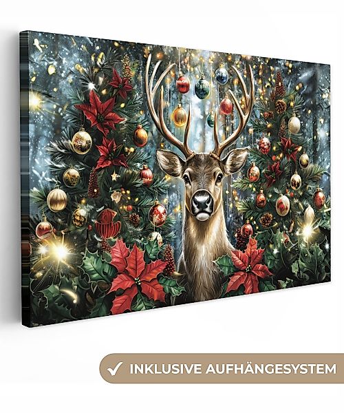 OneMillionCanvasses® Leinwandbild Weihnachtsfeier - Tannenwald - günstig online kaufen
