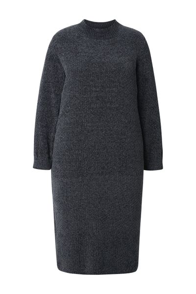 Ulla Popken Strickkleid Chenille-Midikleid weiter Stehkragen günstig online kaufen