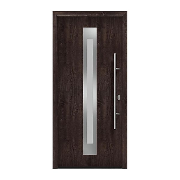EcoStar Haustür Isopro IP 770S Eiche Dunkel 110 cm x 210 cm DIN R günstig online kaufen